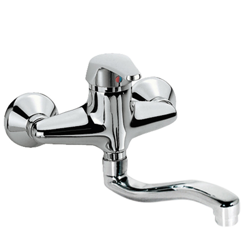 Bateria jednouchwytowa ścienna kuchenna chrom TRES 17032002