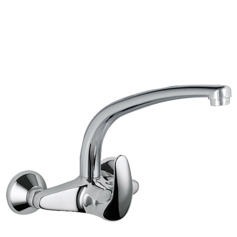 Bateria jednouchwytowa ścienna kuchenna chrom TRES 172420