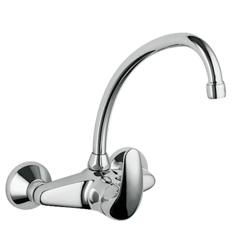 Bateria jednouchwytowa ścienna kuchenna chrom TRES 172418