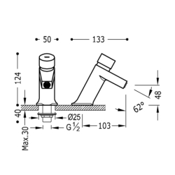 Bateria czasowa 1-drożna umywalkowa- chrom TRES 1210302