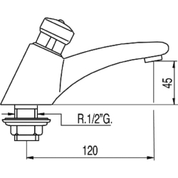 Bateria czasowa 1-drożna umywalkowa chrom TRES 112103