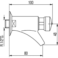 Bateria czasowa naścienna 1-drożna umywalkowa chrom TRES 112100
