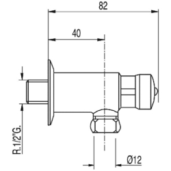 Bateria czasowa naścienna 1-drożna do pisuaru chrom TRES 112200