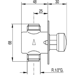 Bateria z opróżnianiem czasowym podtynkowa 1-drożna do pisuaru- chrom TRES 1220801
