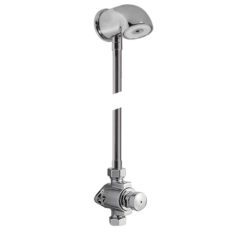 Zestaw baterii z przyciskiem czasowym naściennej 1-drożnej prysznicowej chrom TRES 112161