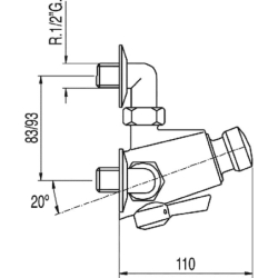 Bateria czasowa natynkowa z regulacją temperatury prysznicowa chrom TRES 112162