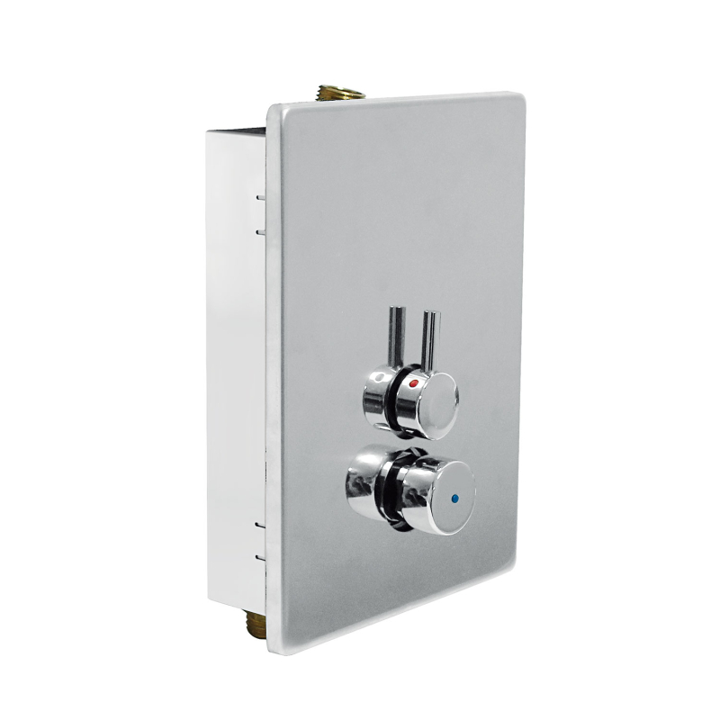 Bateria czasowa podtynkowa z przełącznikiem temperatury prysznicowa- chrom TRES 1217901