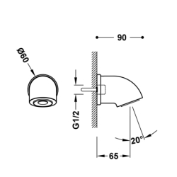 Deszczownica naścienna prysznicowa odporna na zniszczenia chrom TRES 13416803