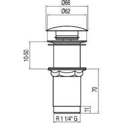 Click-clack Simple-rapid do umywalki bez przelewu chrom TRES 13454060
