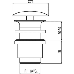 Zawór spustowy zawsze otwarty do umywalki bez przelewu chrom TRES 13424020