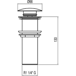 Click-clack Simple-rapid do umywalki bez przelewu chrom TRES 13454030