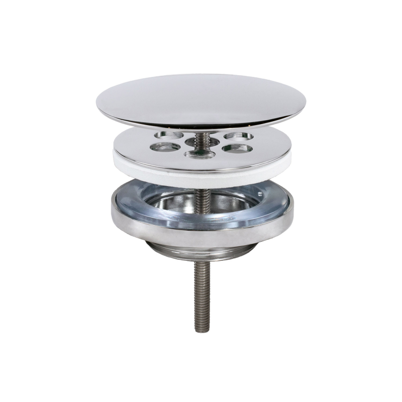 Zawór spustowy zawsze otwarty do umywalki bez przelewu chrom TRES 134215028