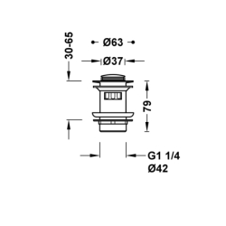 Click-clack do umywalki z przelewem chrom TRES 134215025