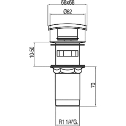 Click-clack do umywalki z przelewem chrom TRES 13434020