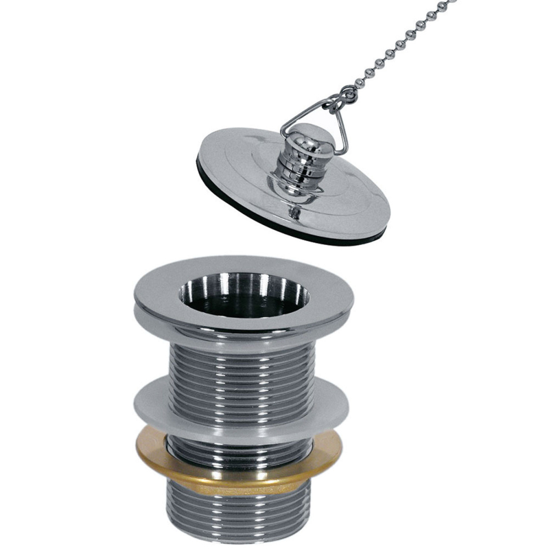 Zawór spustowy z korkiem i łańcuszkiem do umywalki bez przelewu chrom TRES 13474330