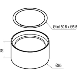 Dystans pod zawór spustowy chrom TRES 916110348