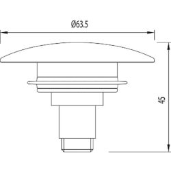 Korek do zaworu spustowego Click-clack chrom TRES 916184060