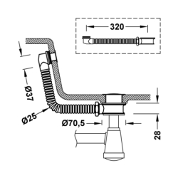 Adapter do umywalek szklanych lub ze stali nierdzewnej bez przelewu chrom TRES 13463450