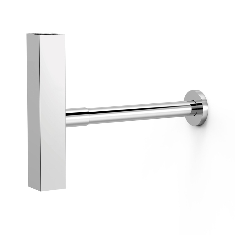 Syfon teleskopowy kwadratowy z odpływem do umywalki z możliwością rewizji chrom TRES 10710342