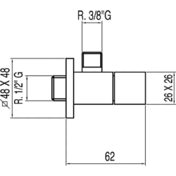 Kurek kątowy chrom TRES 13474220