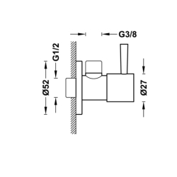 Kurek kątowy chrom TRES 13474210