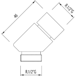 Uniwersalne przyłącze kolankowe do słuchawki prysznicowej. chrom TRES 913414580