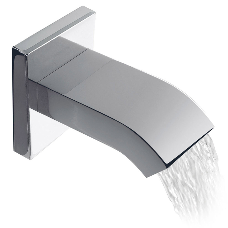 Wylewka stała naścienna z wyjściem wody w formie kaskady chrom TRES 107181