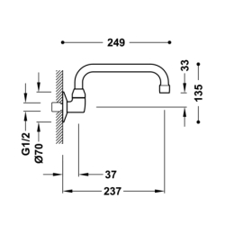 Wylewka obrotowa naścienna chrom TRES 134302