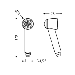 Prysznic wciągany do baterii kuchennej. 2 rodzaje strumienia. R1/2 chrom TRES 9134849