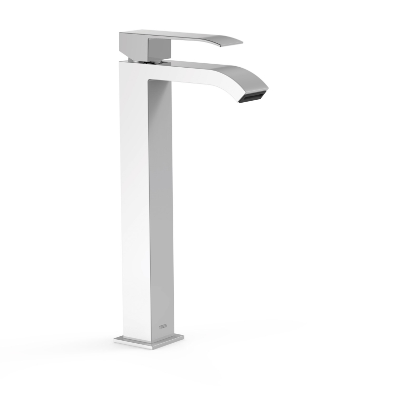 Bateria jednouchwytowa umywalkowa XXL CUADRO biel-chrom TRES 00681001BL