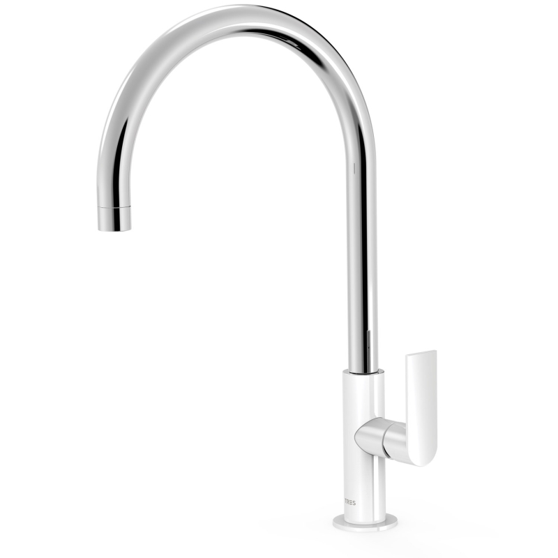 Bateria jednouchwytowa XXL umywalkowa z boczną dźwignią LOFT biel-chrom TRES 20020506BL