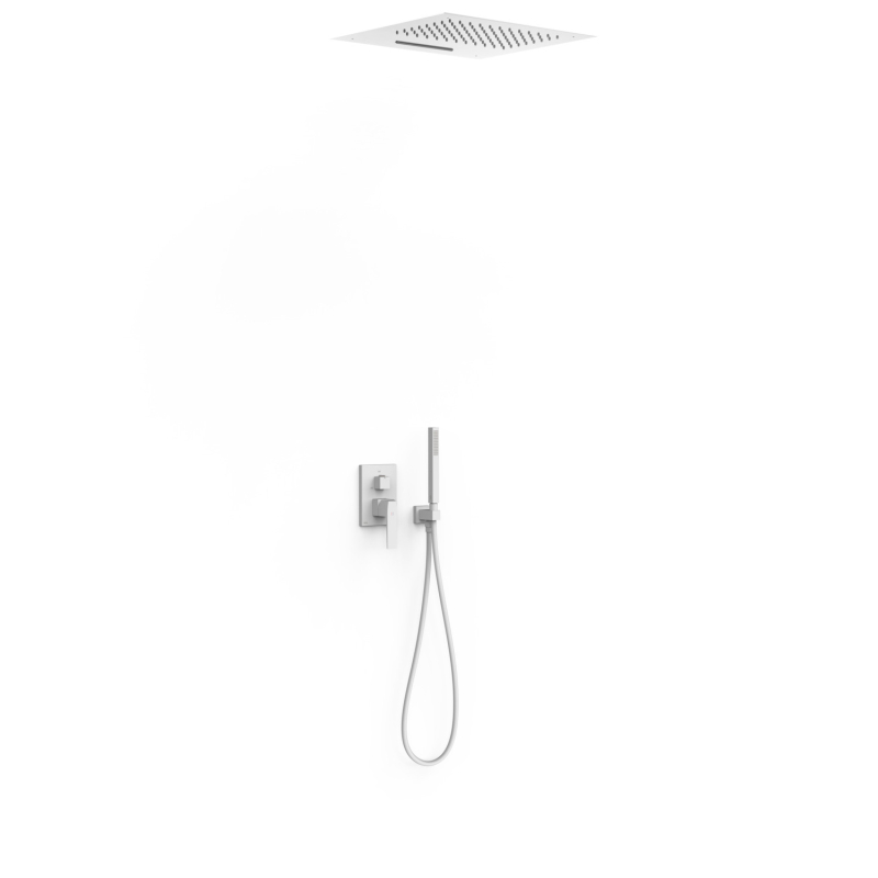 Zestaw baterii jednouchwytowej podtynkowej 3-drożnej Rapid-box prysznicowej SLIM biel matowa TRES 20227302BM