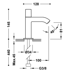 Bateria 1-drożna umywalkowa CUADRO biel matowa TRES 00750301BM
