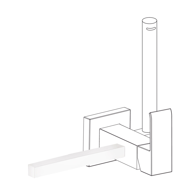 Uchwyt na ręcznik do baterii bidetowej ściennej CUADRO biel matowa TRES 03412402BM