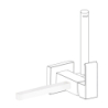 Uchwyt na ręcznik do baterii bidetowej ściennej CUADRO biel matowa TRES 03412402BM