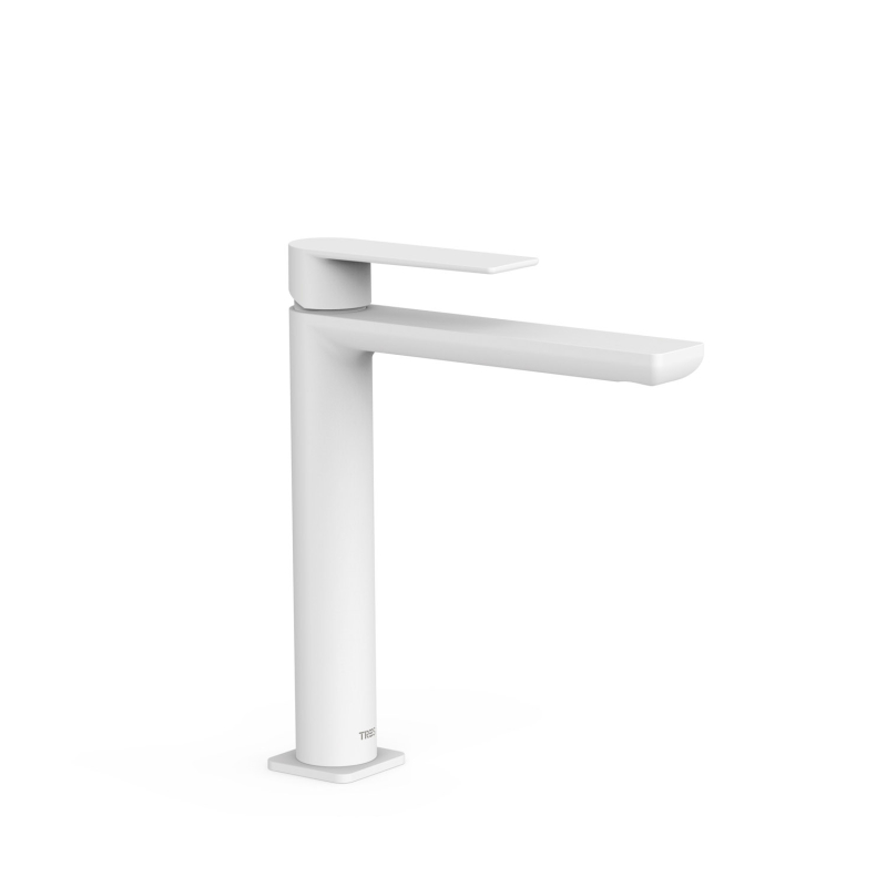 Wysoka bateria jednouchwytowa umywalkowa LOFT biel matowa TRES 20020303BM