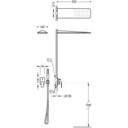 Zestaw baterii jednouchwytowej podtynkowej 2-drożnej prysznicowej LOFT biel matowa TRES 20018005BM