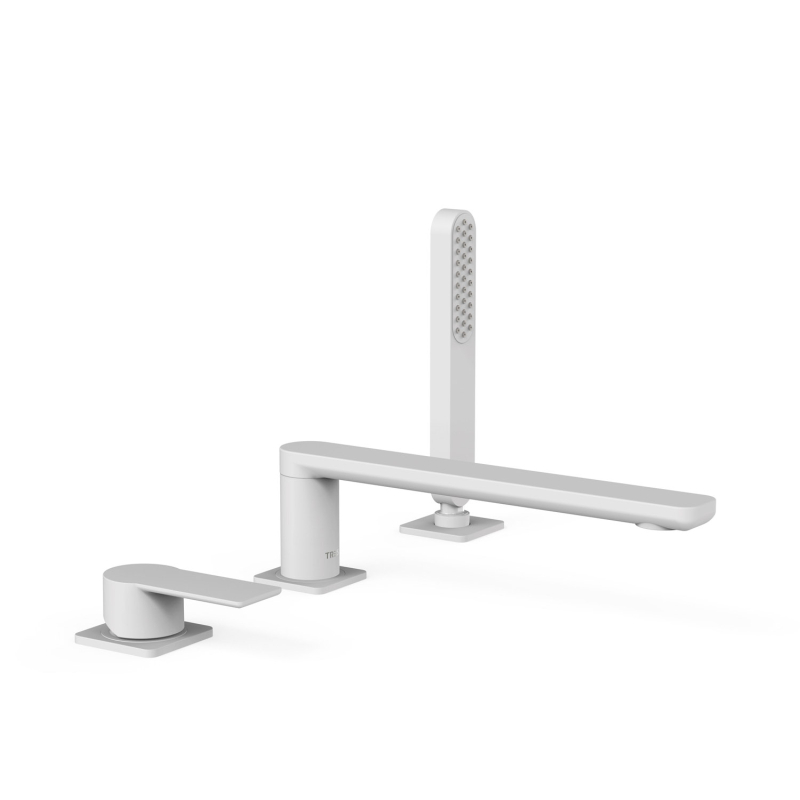 Bateria jednouchwytowa z montażem na krawędzi wanny LOFT biel matowa TRES 20016201BM