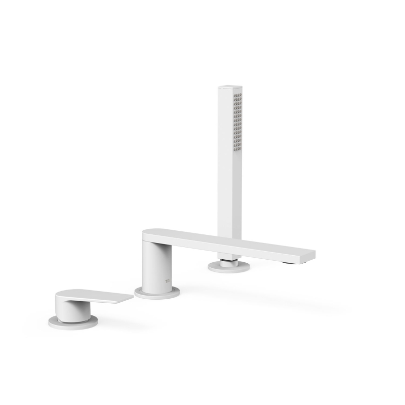 Bateria jednouchwytowa z montażem na krawędzi wanny PROJECT-TRES biel matowa TRES 21116101BM