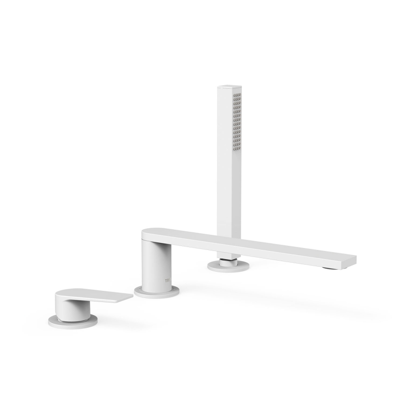 Bateria jednouchwytowa z montażem na krawędzi wanny PROJECT-TRES biel matowa TRES 21116103BM