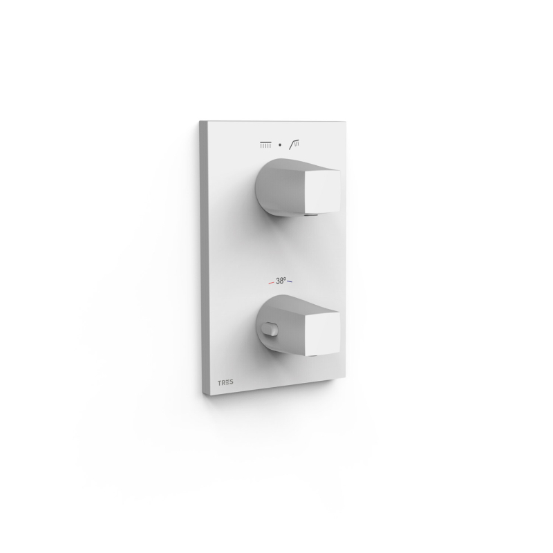 Elementy zewnętrzne do podtynkowego korpusu 2-drożnego THERM-BOX biel matowa TRES 21125001BM