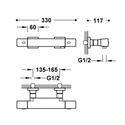 Bateria termostatyczna naścienna prysznicowa OVER-WALL biel matowa TRES 19016469BM