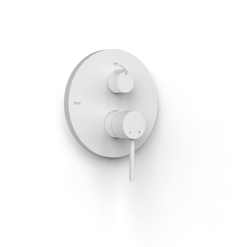 Elementy zewnętrzne do podtynkowego korpusu 2-drożnego RAPID-BOX biel matowa TRES 26228110BM