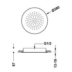 Deszczownica podtynkowa sufitowa biel matowa TRES 134940BM