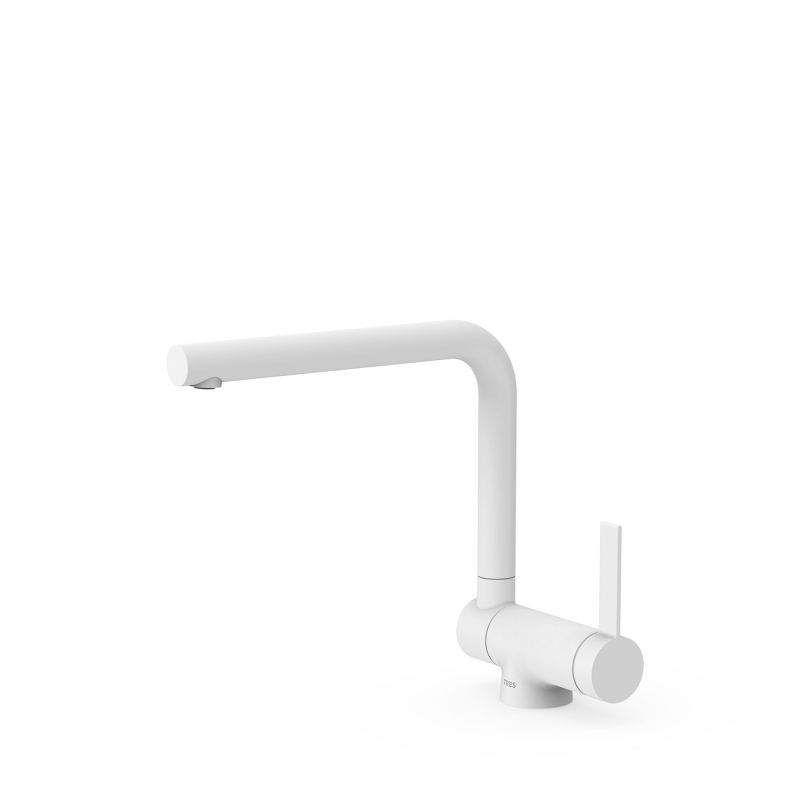Bateria jednouchwytowa kuchenna z wylewką składaną (podokienna) biel matowa TRES 23033503BM
