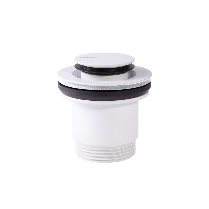 Click-clack Simple-rapid do umywalki z opcją zawsze otwartą biel matowa TRES 24284020BM