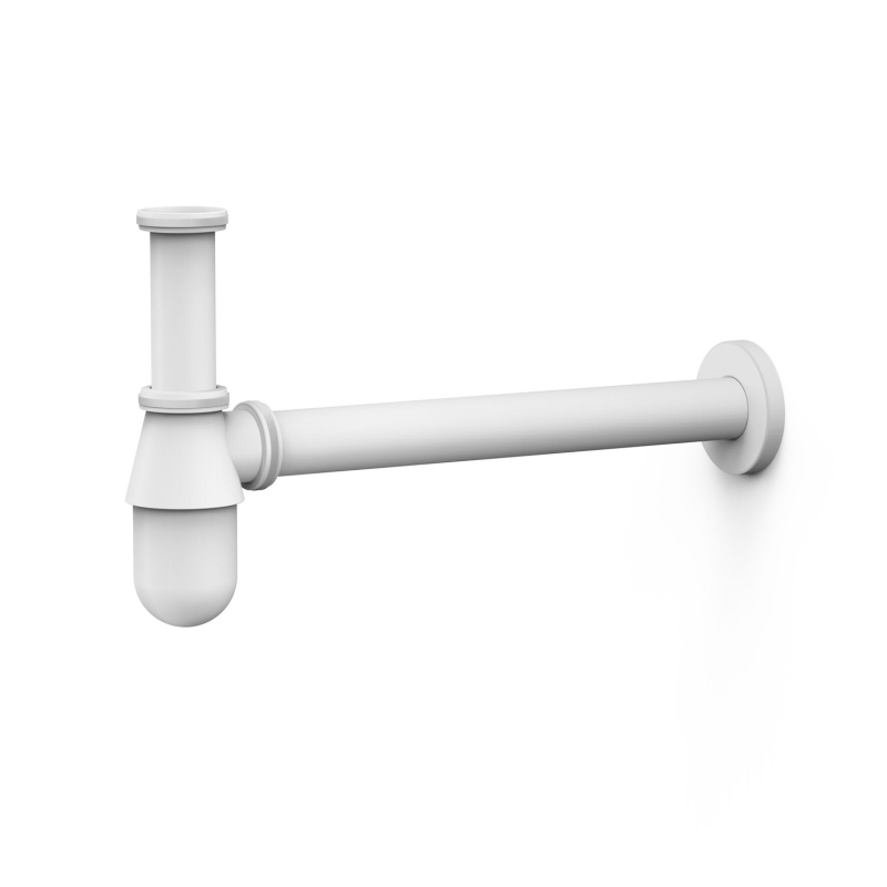 Syfon teleskopowy typu butelka do umywalki z możliwością rewizji biel matowa TRES 03463430BM