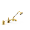 Bateria jednouchwytowa z montażem na krawędzi wanny TRES CLASIC 24-k złoto TRES 24214501OR
