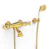 Bateria termostatyczna naścienna wannowa i prysznicowa TRES CLASIC 24-k złoto TRES 24217409OR