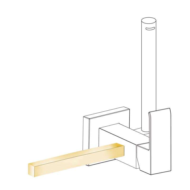 Uchwyt na ręcznik do baterii bidetowej ściennej 24-k złoto TRES 03412402OR